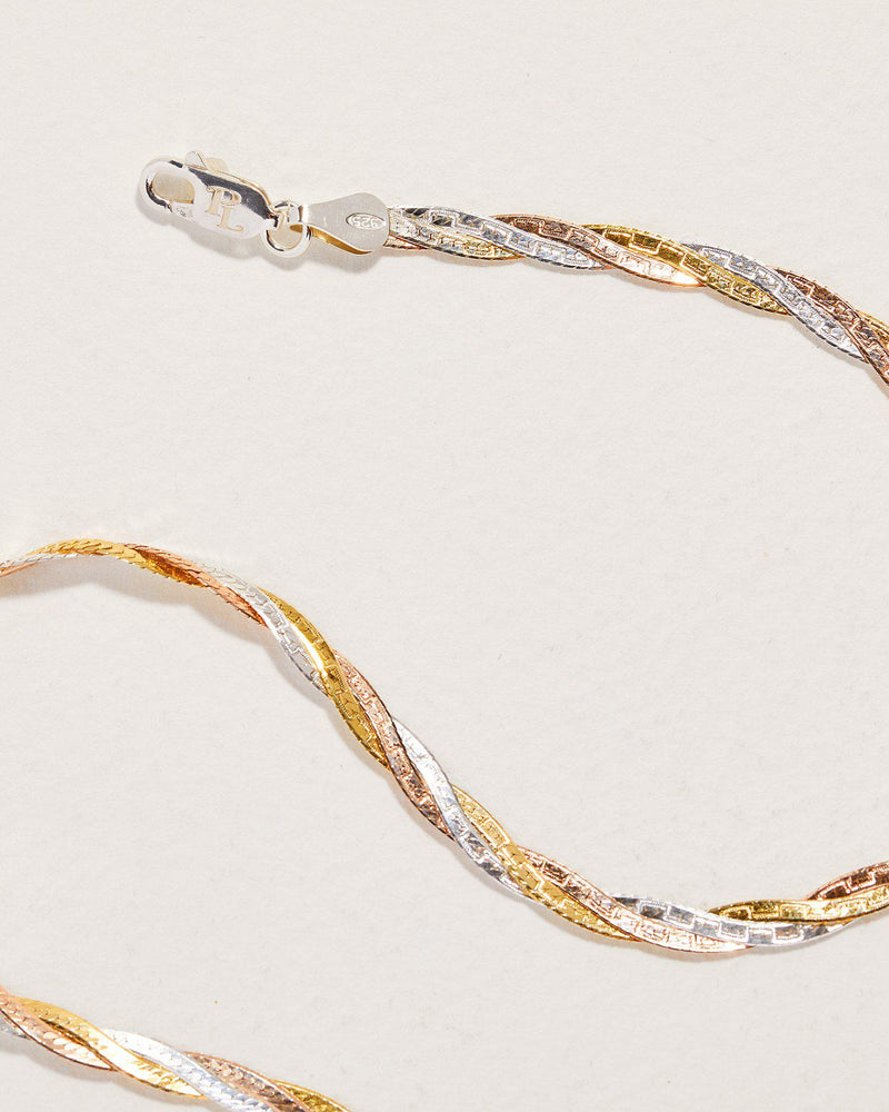 twisted herringbone chain necklace