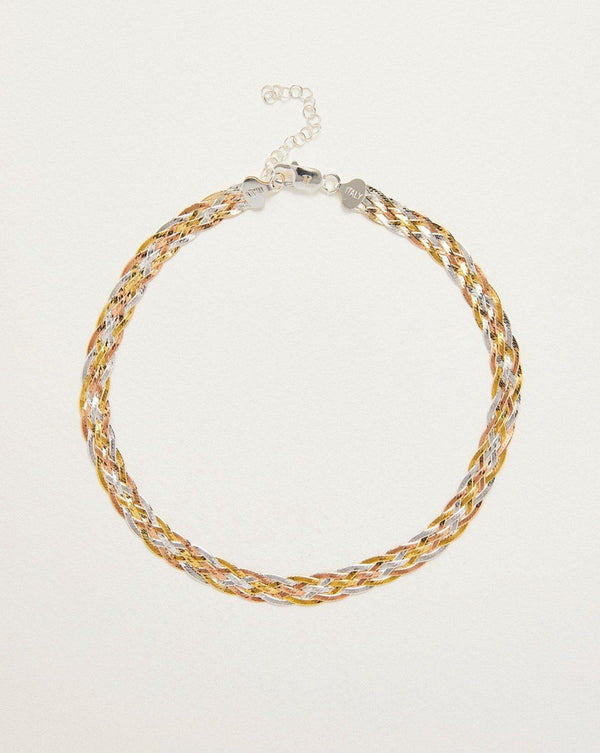 braided herringbone thick chain necklace