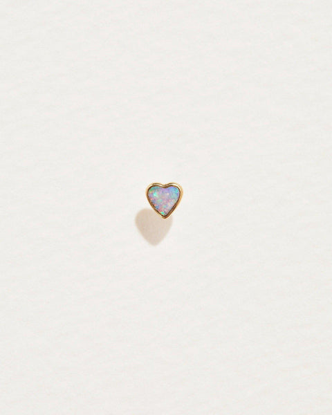 opal heart stud