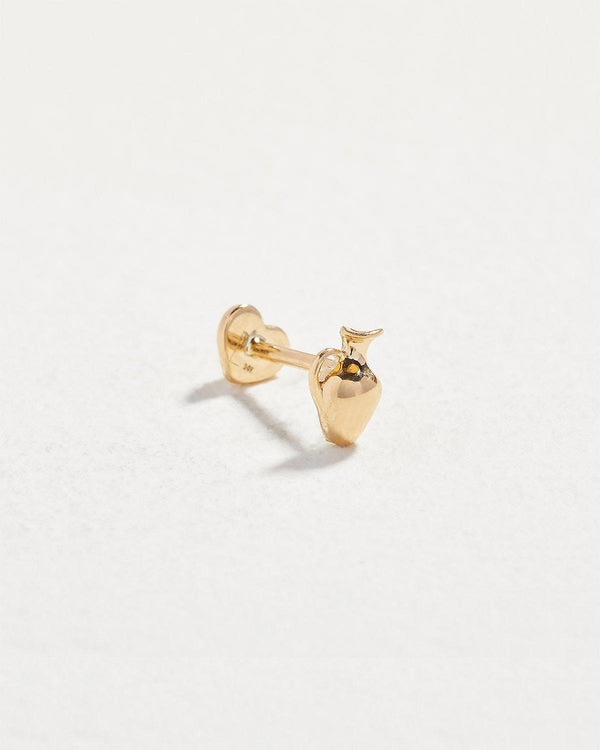 14k yellow gold vessel stud earring