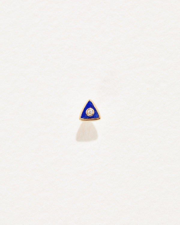 lapis triangle stud earring