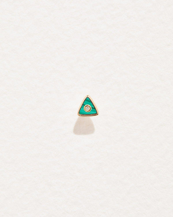malachite triangle diamond stud