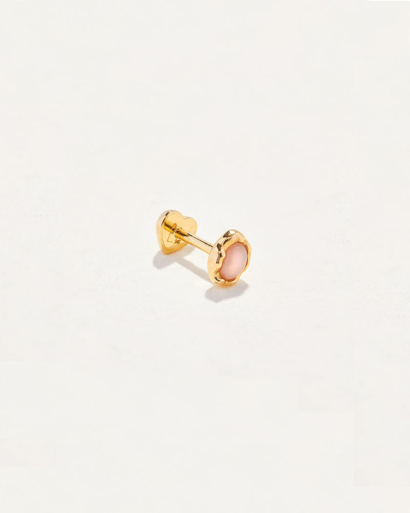 pink opal nugget stud earring