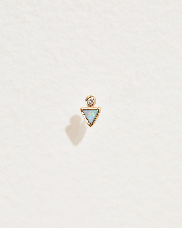 opal triangle dot stud