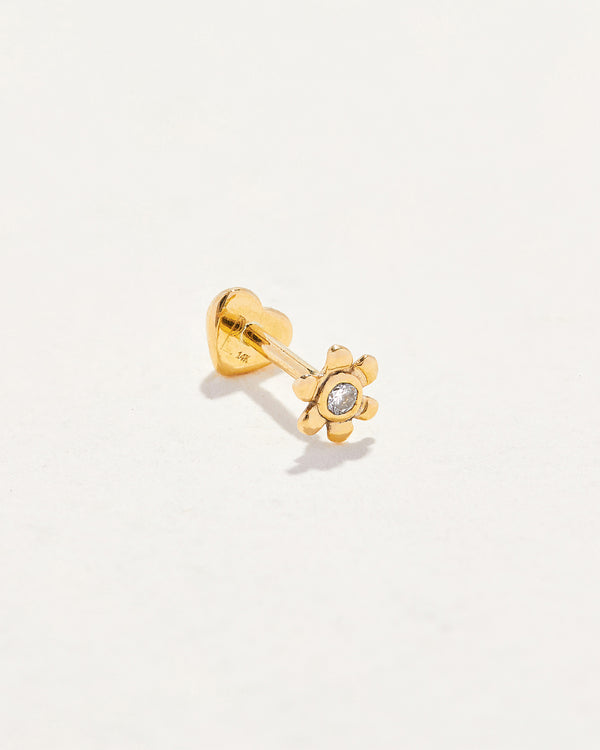 diamond daisy stud earring