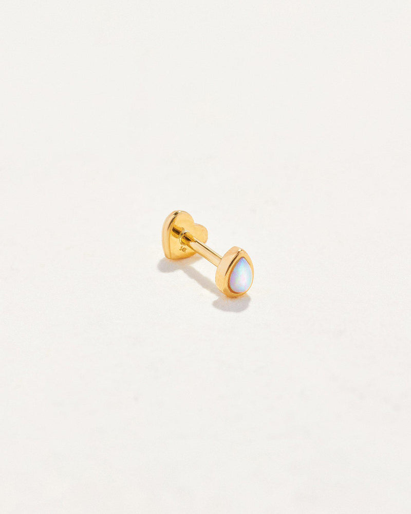 raindrop stud earring with opal