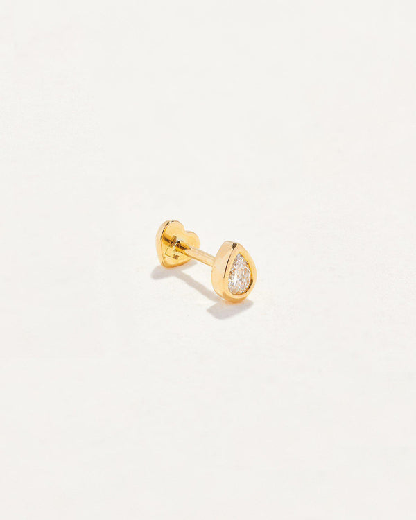 raindrop stud earring with diamond