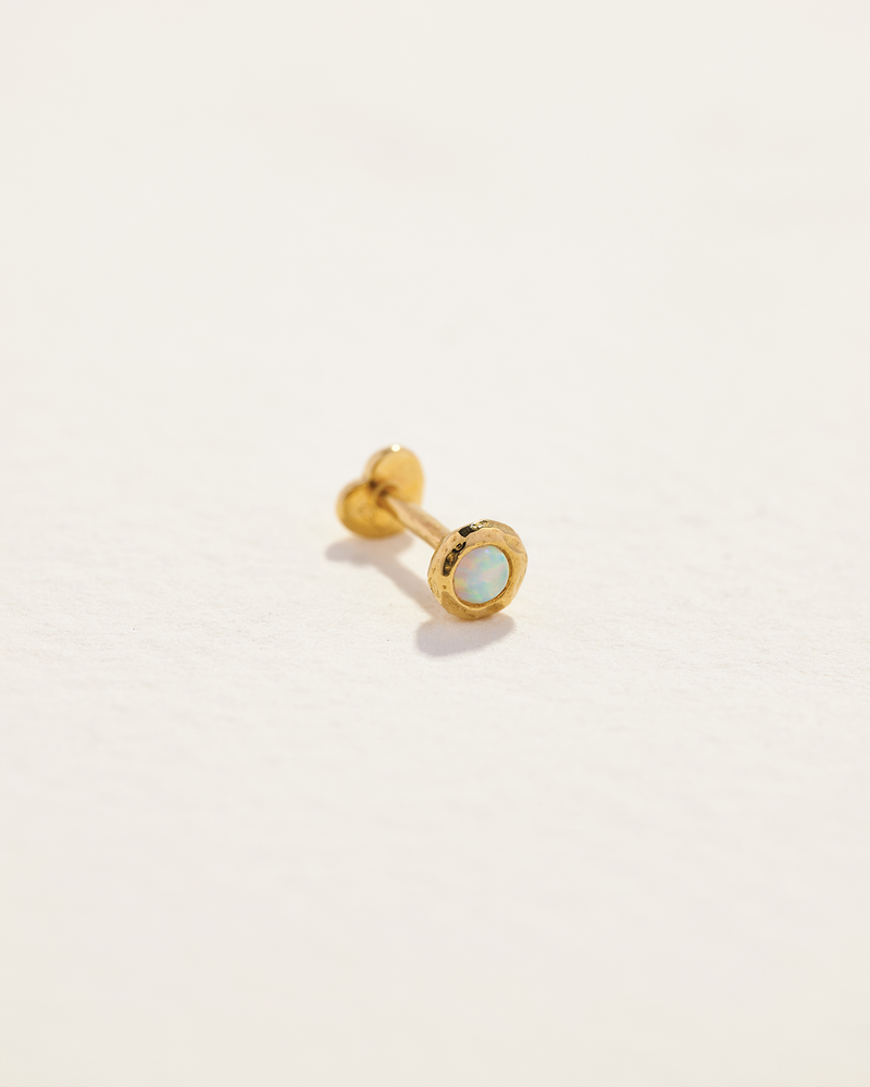 opal 14k gold stud piercing