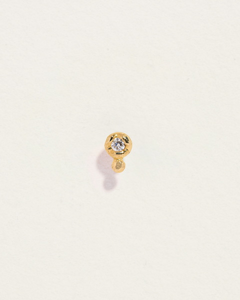 4mm 14k yellow gold molten double dot stud earring