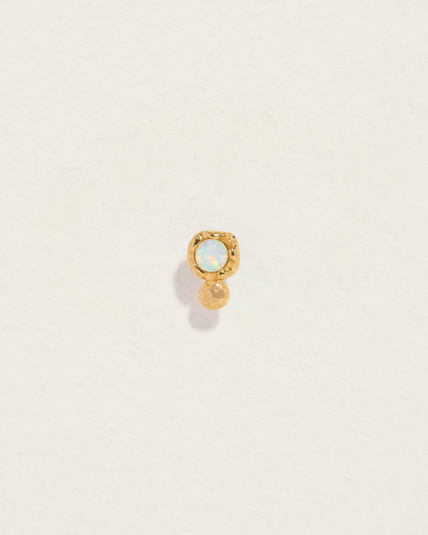 opal gold double dot stud earring
