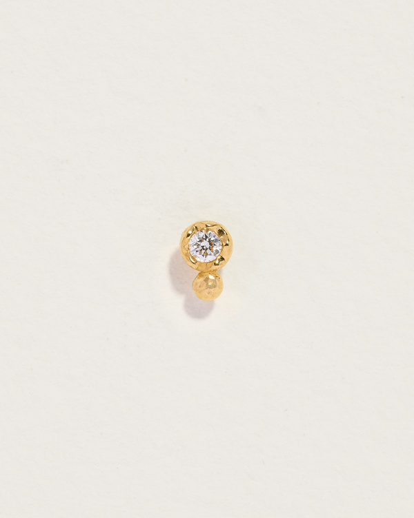 diamond gold dot stud earring