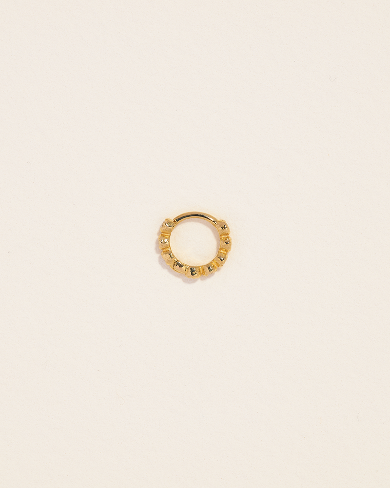 6mm gold diamond infinity huggie earring