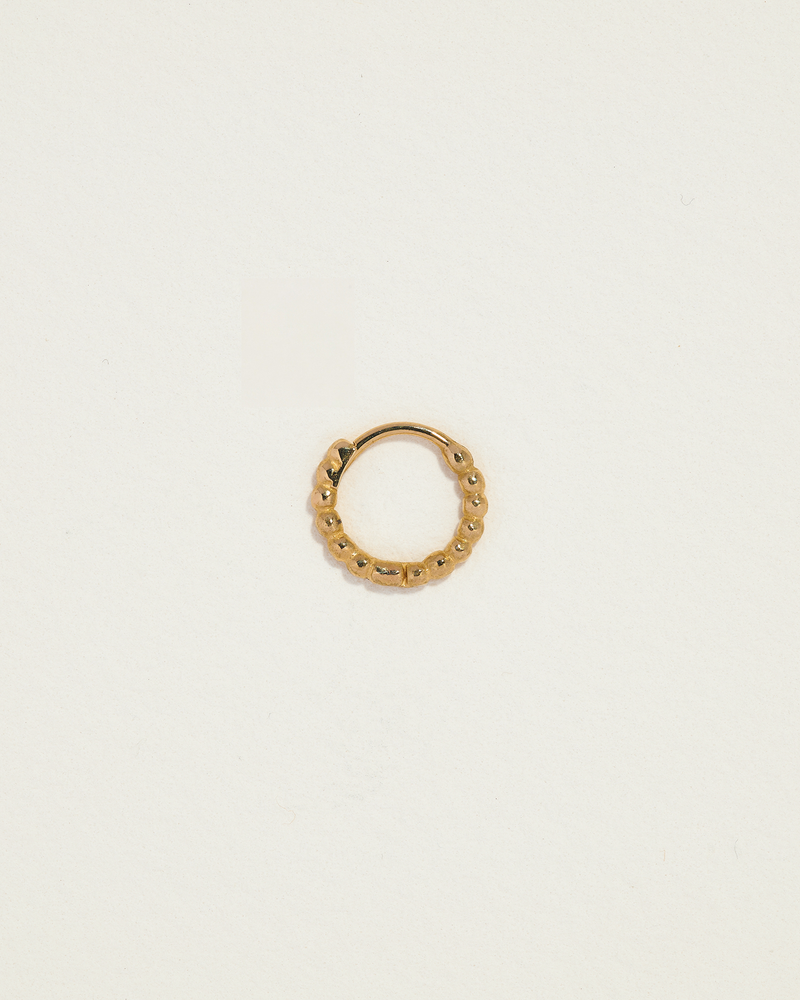 gold 8mm eternity huggie earring