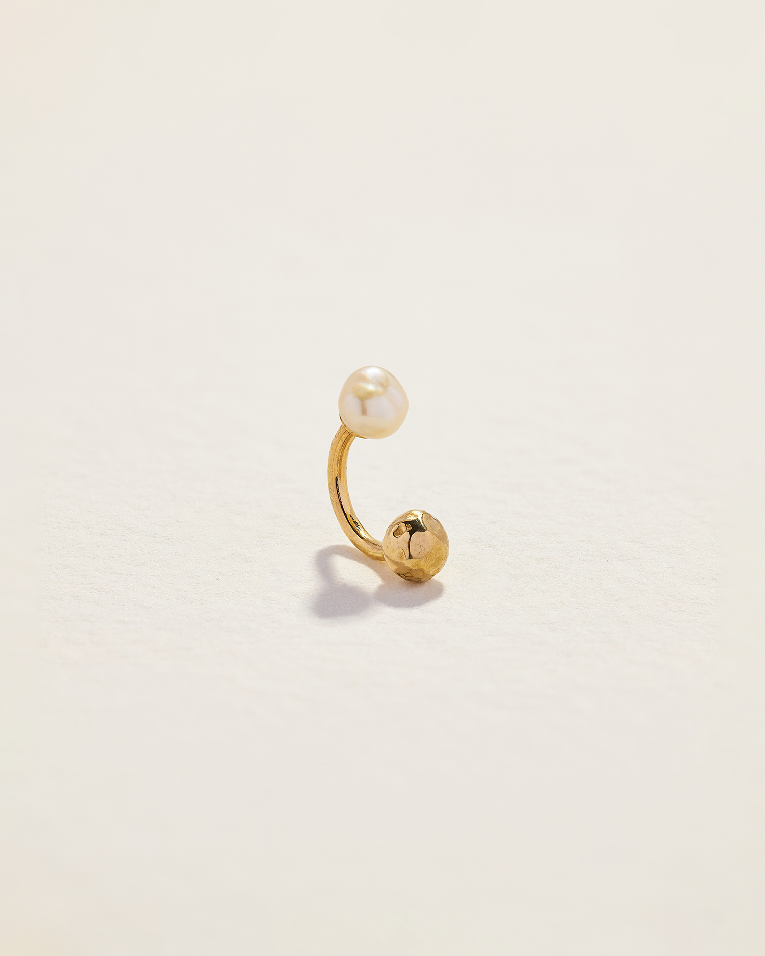 pearl gold hook earring