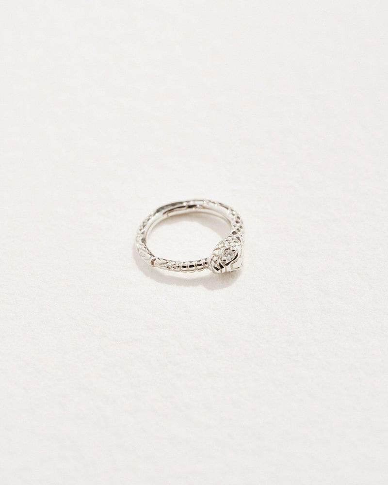 Snake Clicker Piercing Diamond Eyes White Gold Pamela Love