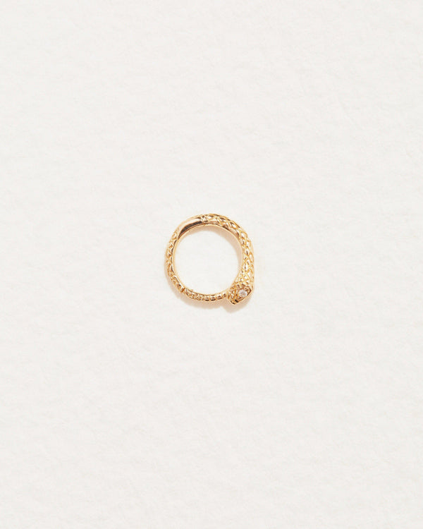 snake clicker piercing with 14k yellow gold and diamonds