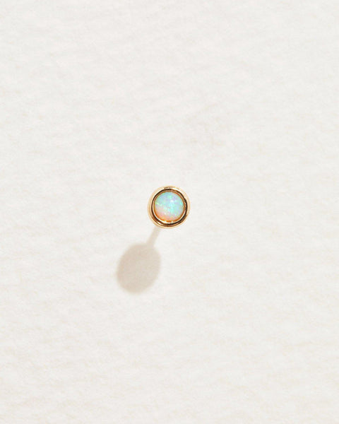 petite stud piercing with Australian opal
