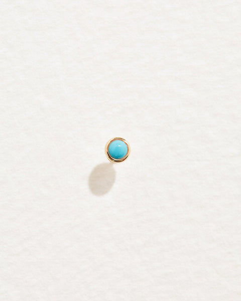 petite stud piercing with turquoise