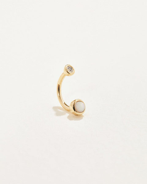 gravitation hook gold piercing with white diamond