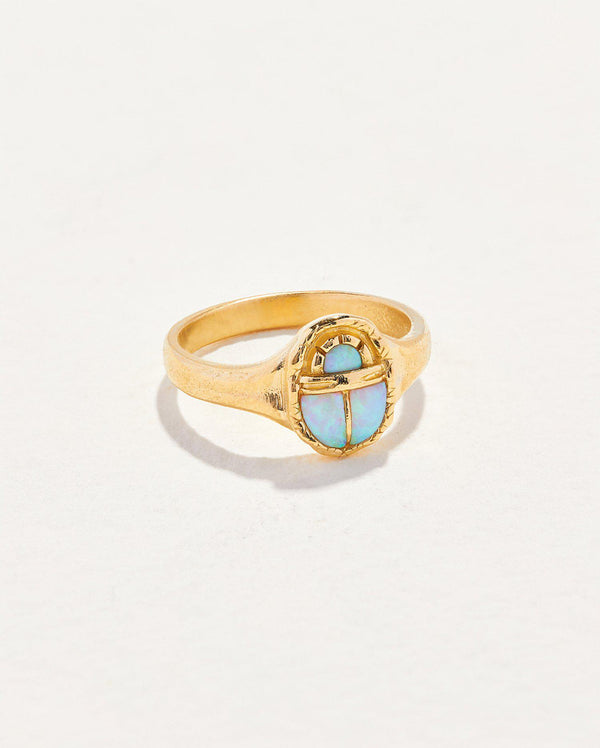 opal scarab ring