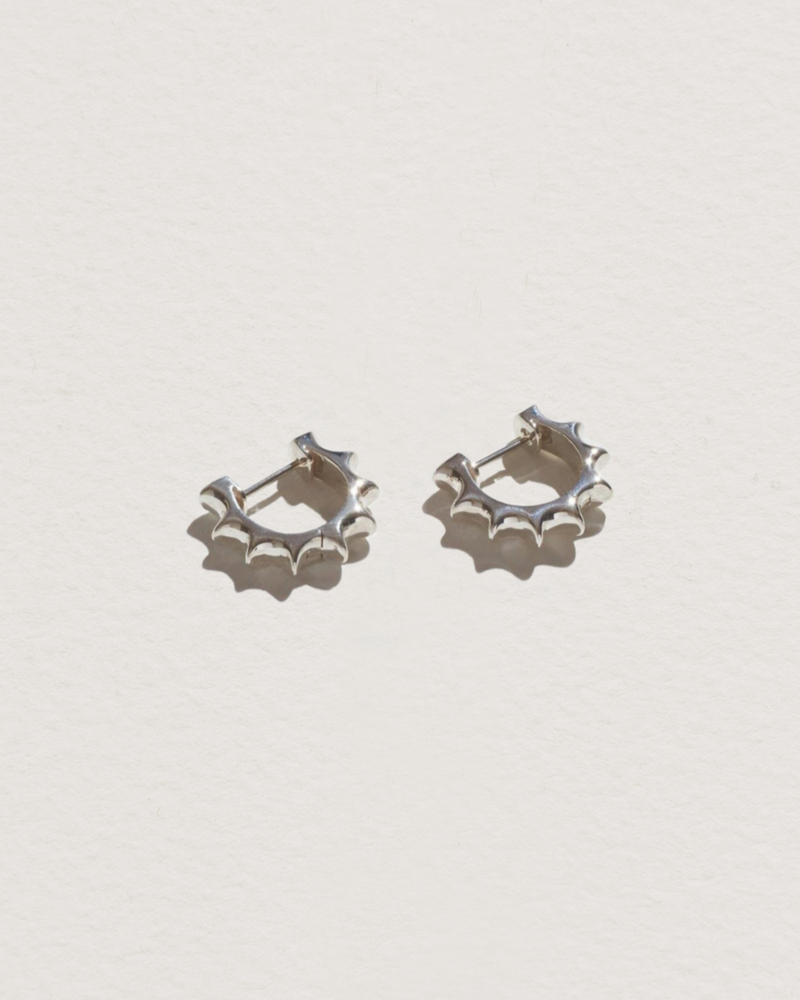 sun hoop earrings with sterling silver