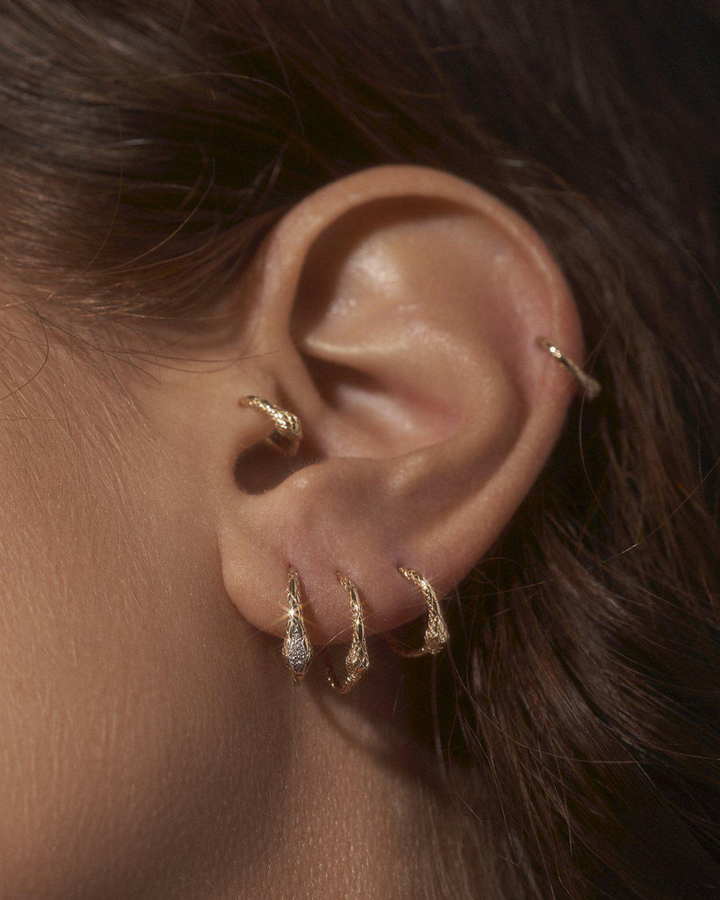 diamond snake clicker earrings