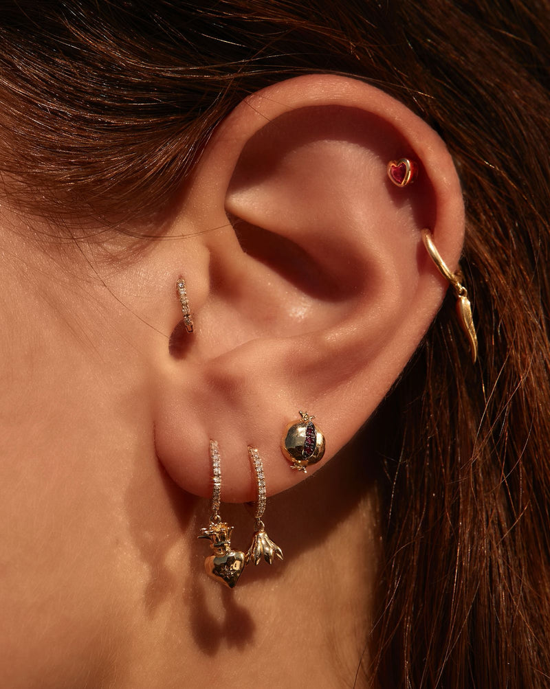 Full Pav Huggie Huggie Earring with Diamonds Pamela Love