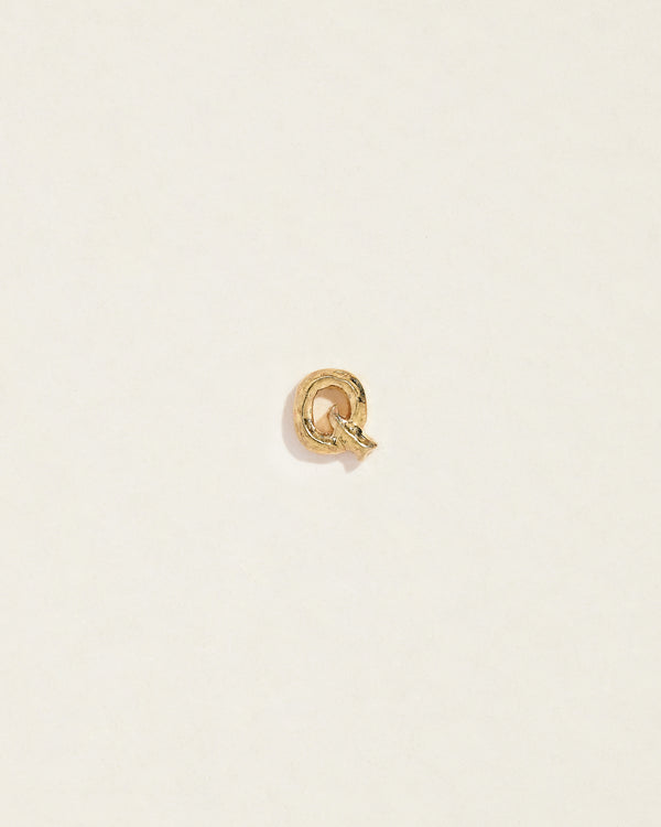 initial letter q stud earring