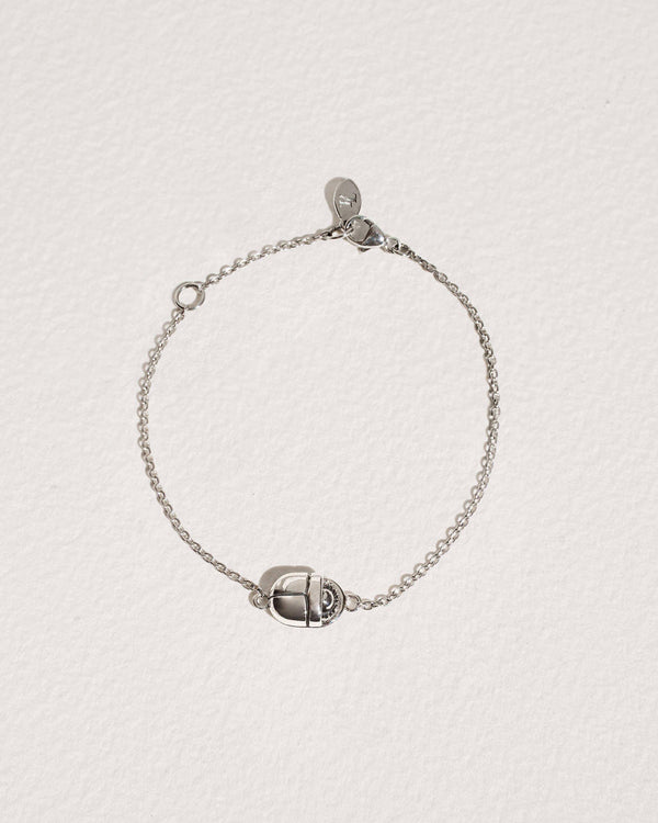 scarab chain bracelet with sterling silver