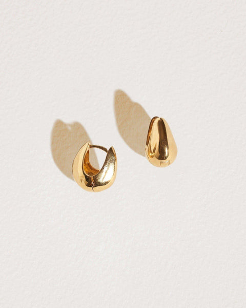 gold hammered hoops