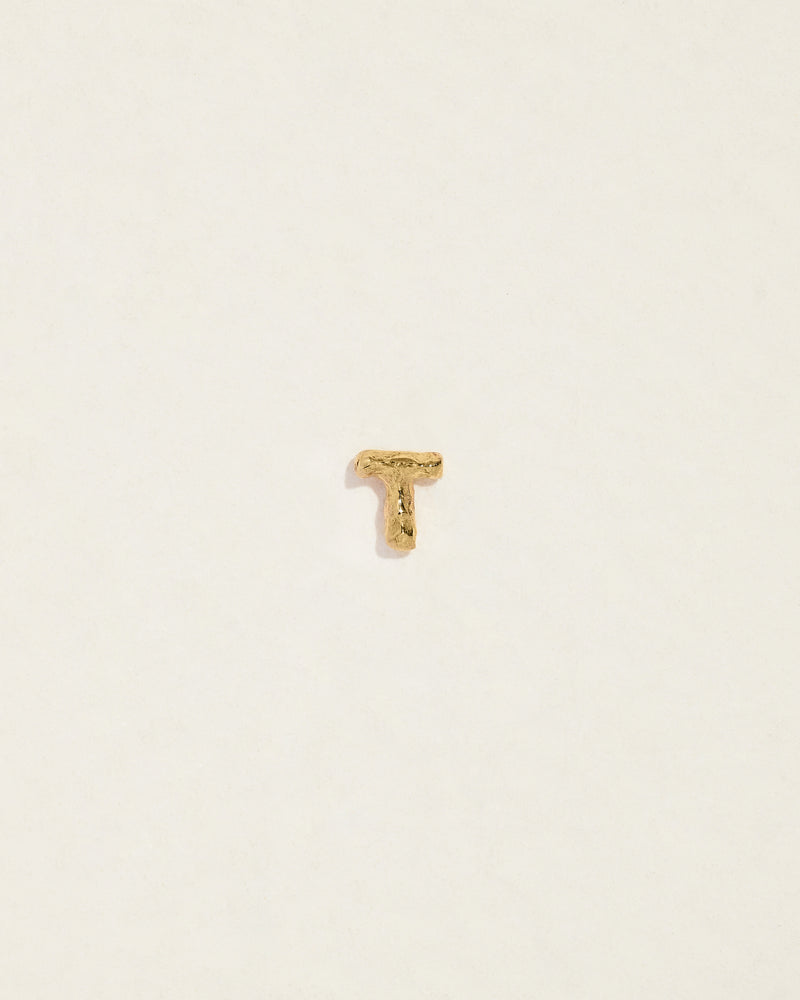 initial letter t stud earring