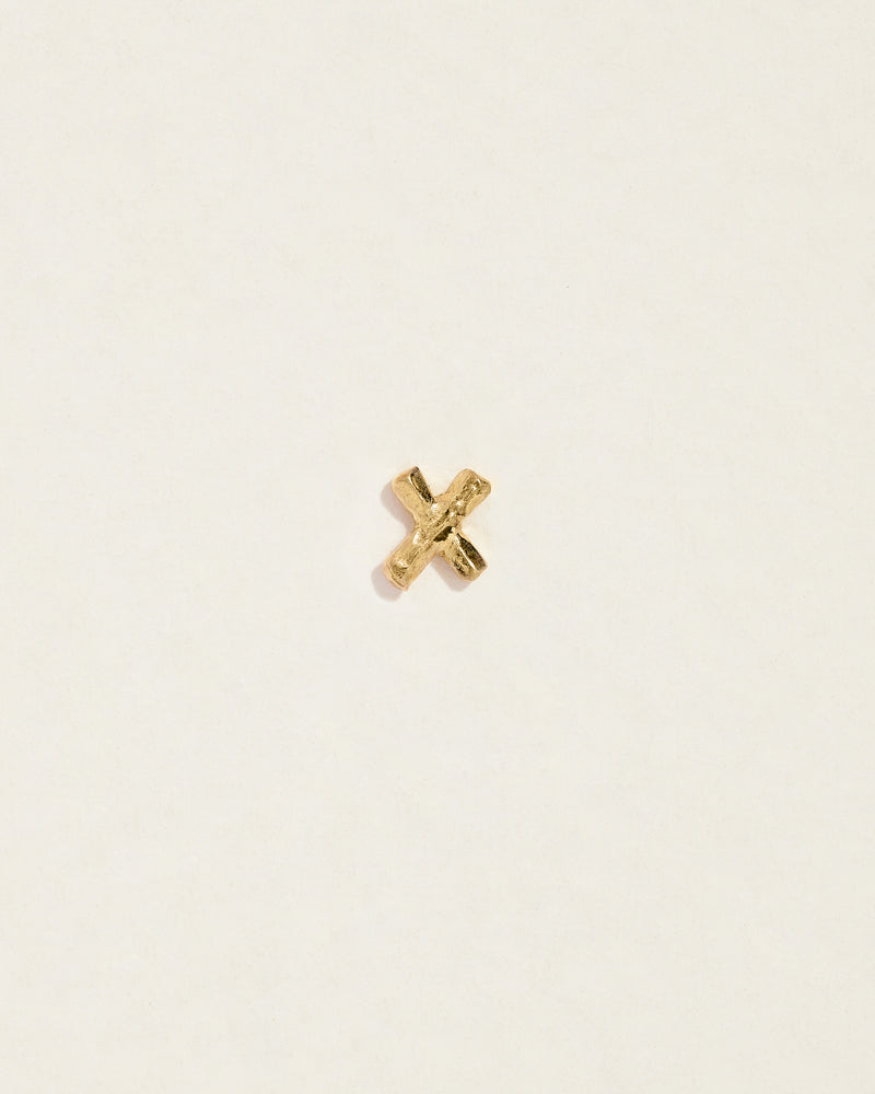 initial letter x stud earring