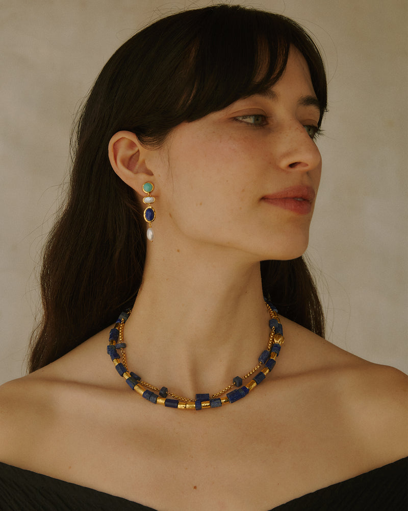 Pamela Love Valentine Necklace with Jasper Goldjasper