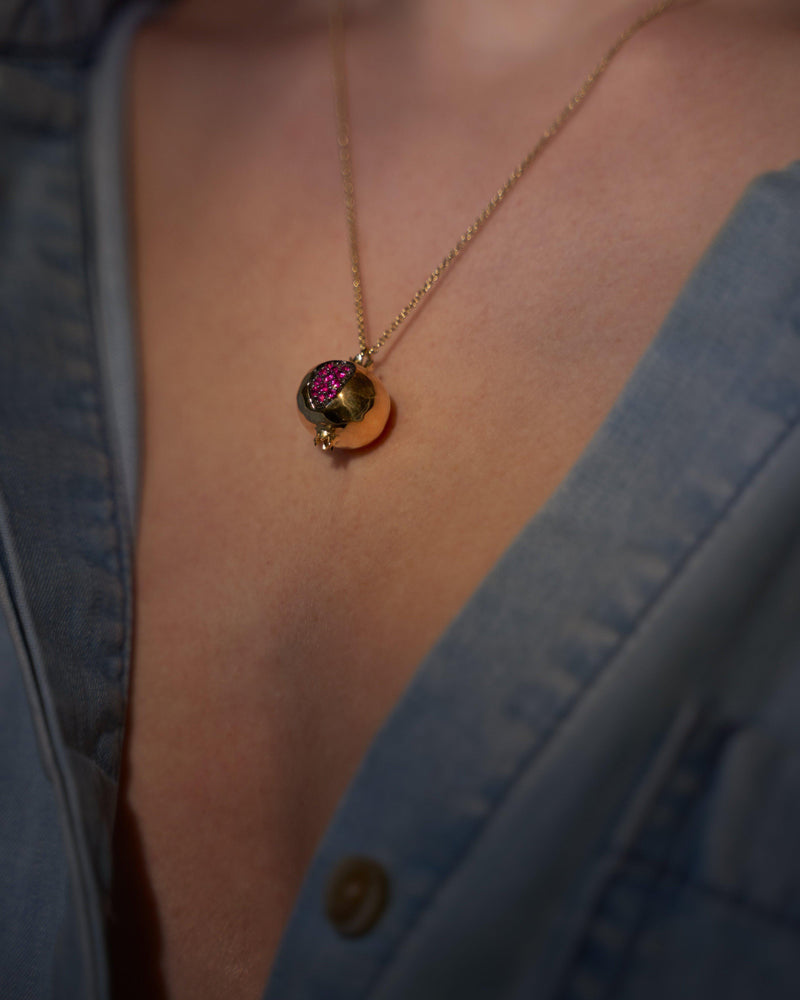 Ruby Hera Pendant Pomegranate Necklace Pamela Love