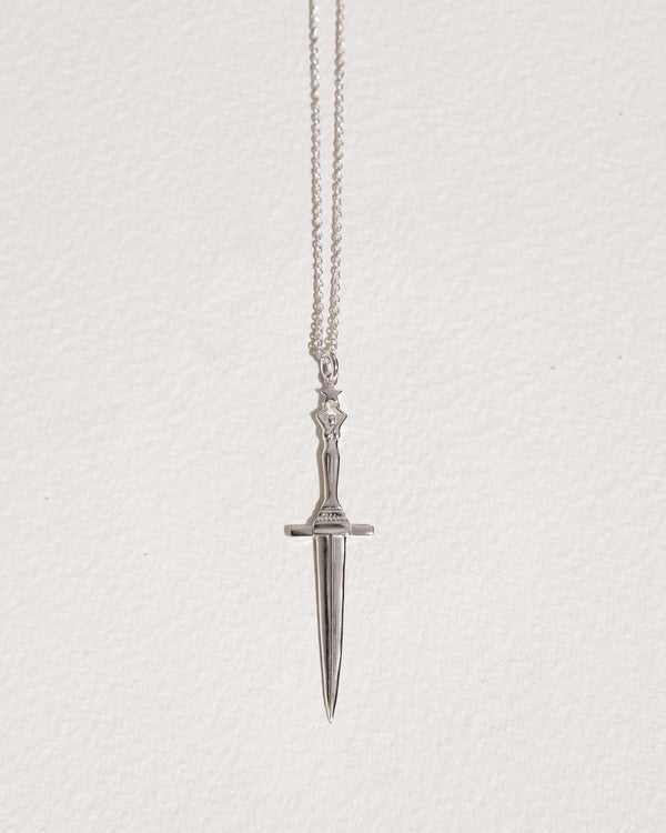 silver dagger necklace