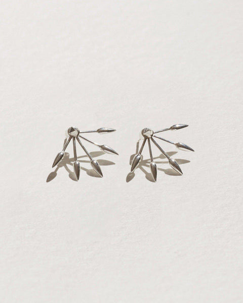 five spike earrings with Sterling Silver