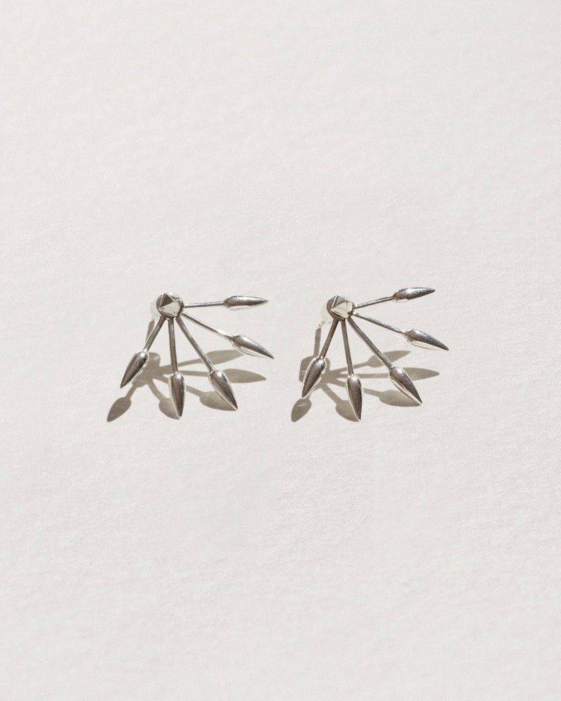 five spike earrings with Sterling Silver