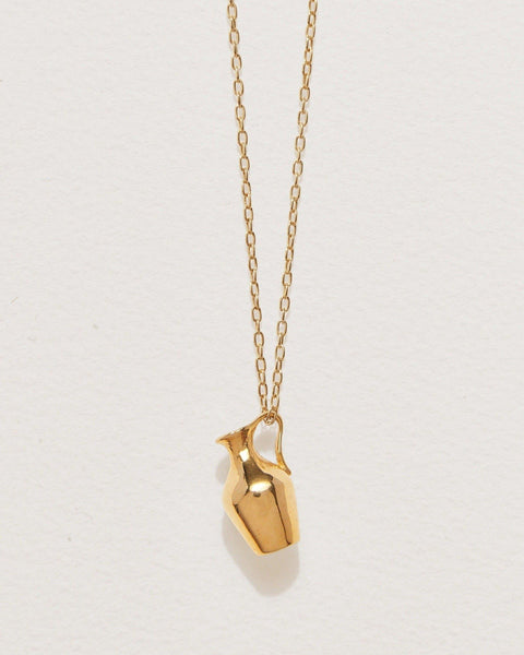 vessel pendant with 14k yellow gold plate over brass
