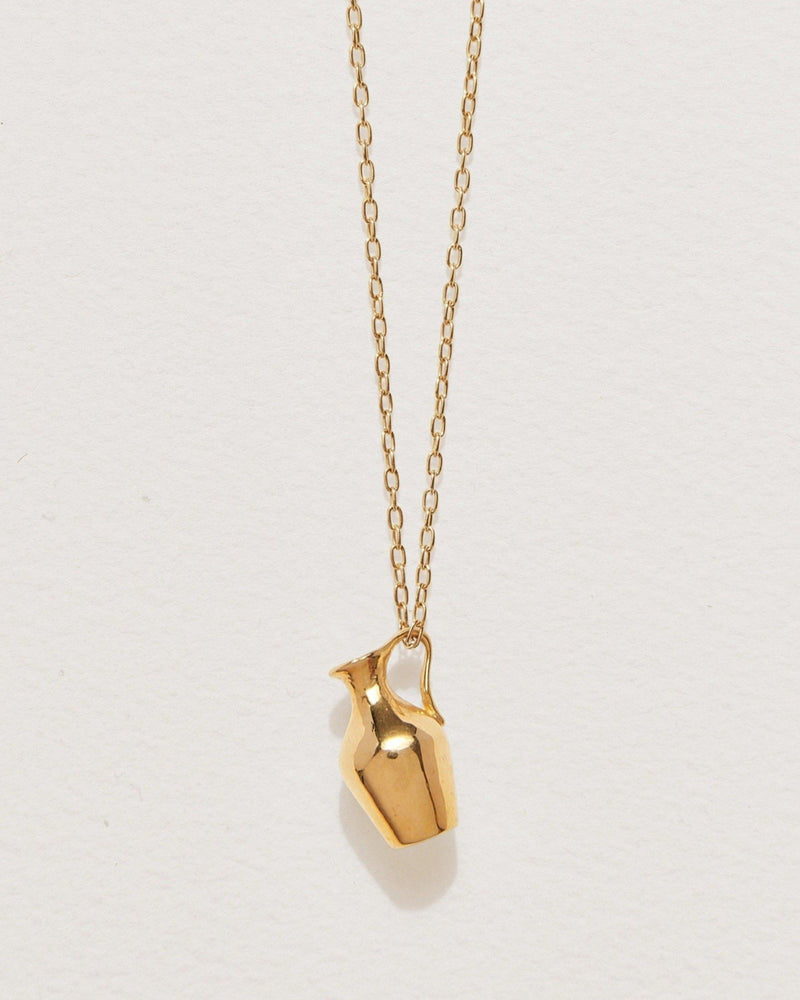 vessel pendant with 14k yellow gold plate over brass