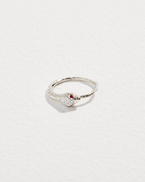 11mm Serpent Ruby Clicker by Pamela Love – Piercing in #product_material# (#product_color#). 11mm-serpent-ruby-clicker-wg