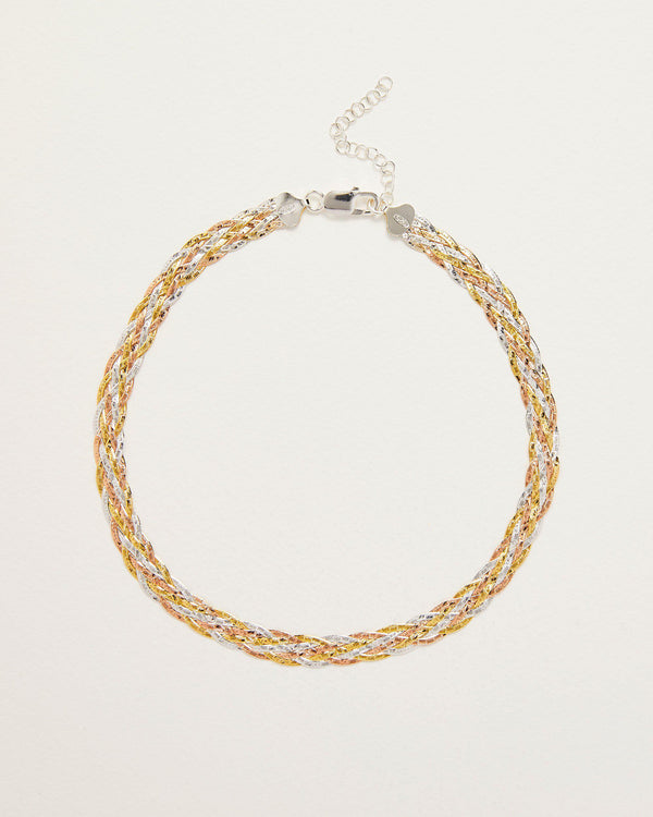 Braided Tricolor Herringbone Thick Chain by Pamela Love – Necklaces in #product_material# (#product_color#).