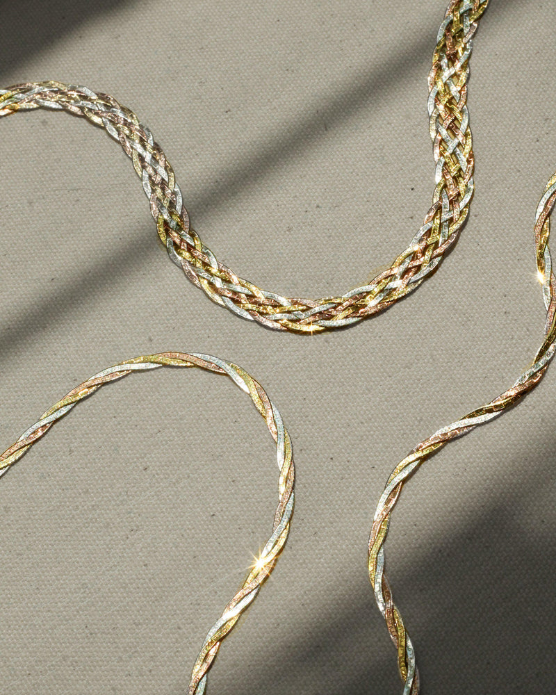 Braided Tricolor Herringbone Thick Chain by Pamela Love – Necklaces in #product_material# (#product_color#).