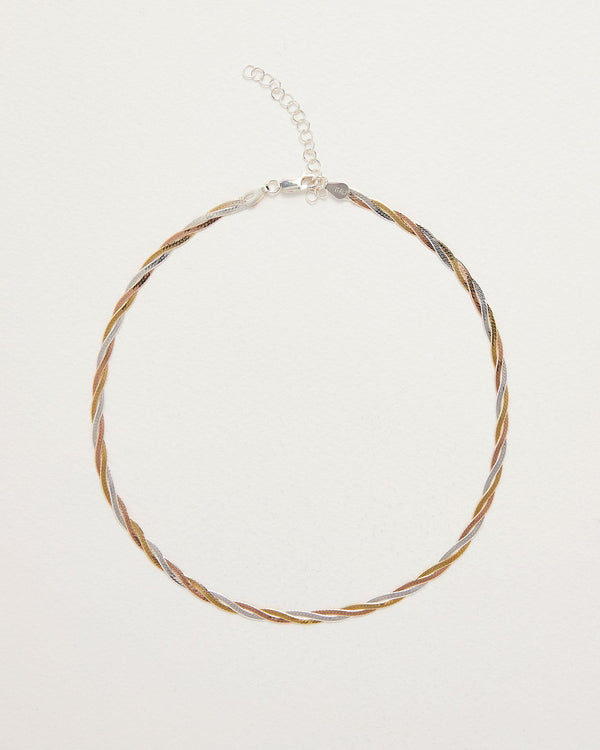 Twisted Tricolor Herringbone Chain 14" by Pamela Love – Necklaces in #product_material# (#product_color#).