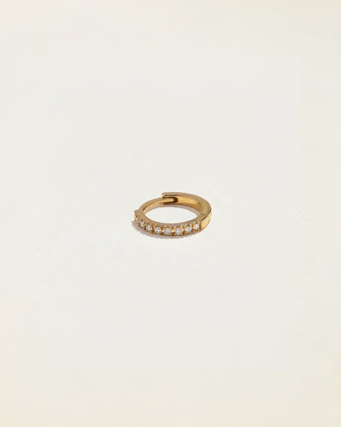 6mm Pavé Huggie by Pamela Love – Piercing in #product_material# (#product_color#).