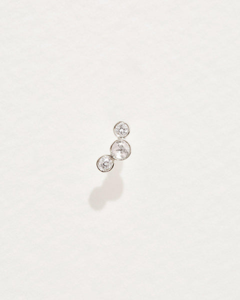 Bezel Set Crescent Stud by Pamela Love – Piercing in #product_material# (#product_color#). bezel-set-crescent-stud-wg