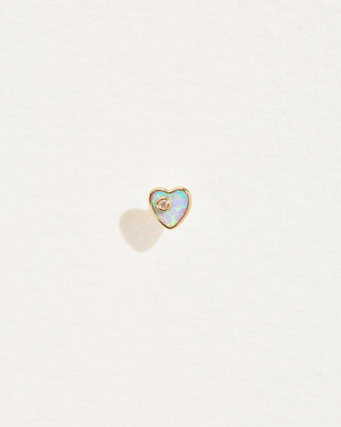 Heart Diamond Stud by Pamela Love – Piercing in #product_material# (#product_color#). heart-diamond-stud-opal