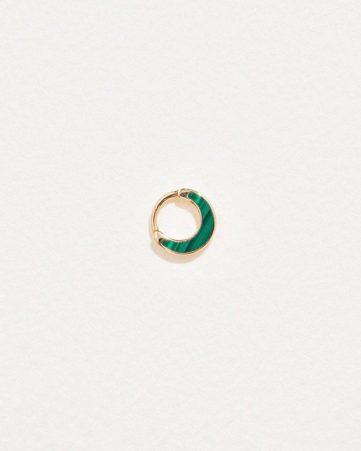 6mm Inlay Clicker by Pamela Love – Piercing in #product_material# (#product_color#). inlay-clicker-hoop-malachite