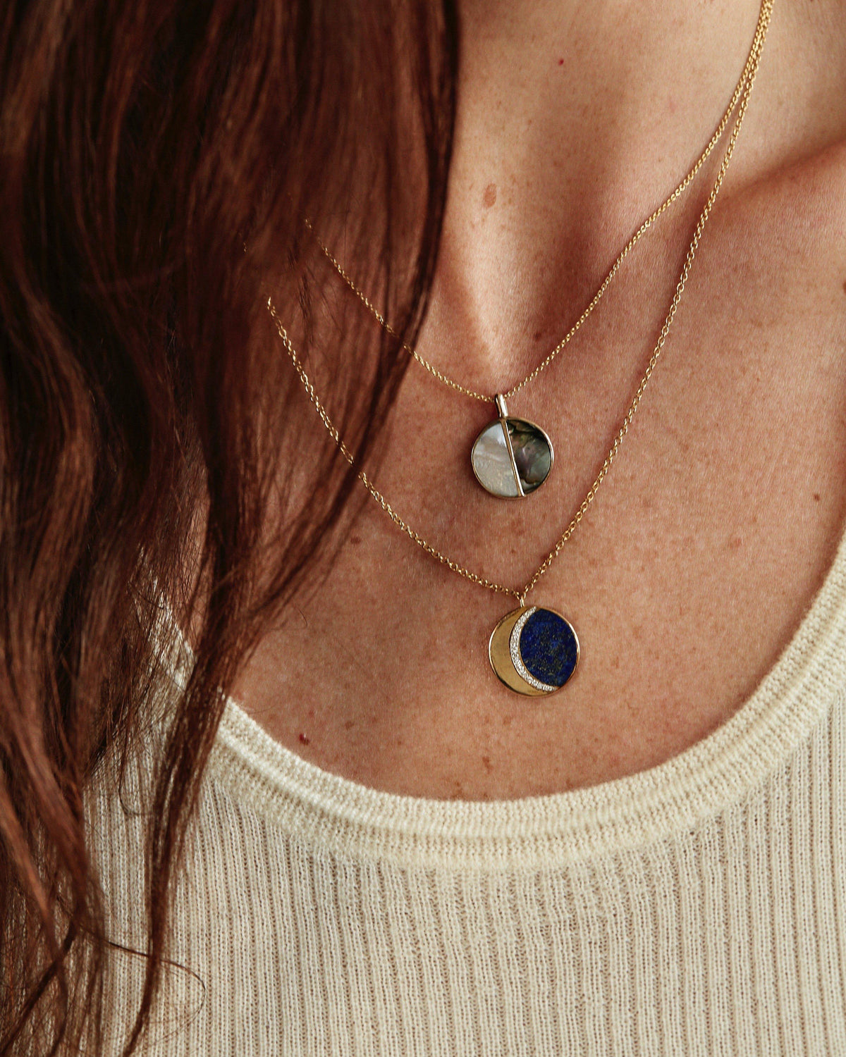 Moon Phase Necklace - Lapis Moon Phase Necklace - Pamela Love