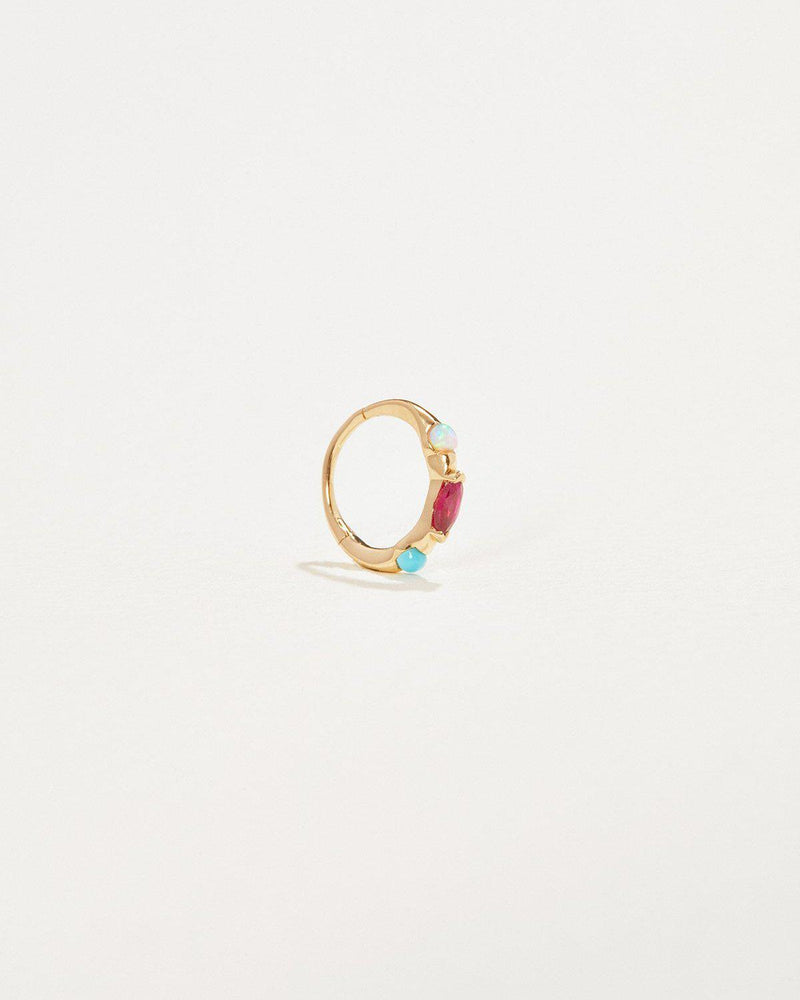 8mm Multi Stone Huggie by Pamela Love – Piercing in #product_material# (#product_color#).