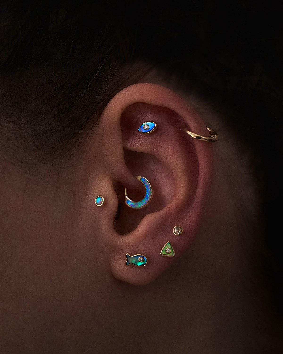アクセサリー phos Lyra pierce / Single Opal Clicker Piercings - Inlay Clicker - Pamela Love